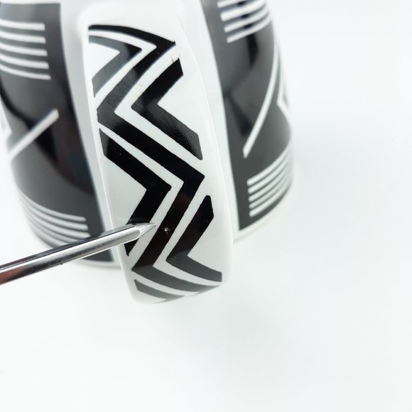 The Treasure Chest Las Cruces No 18 Geometric Aztec Black & White Mug - Picture 9 of 12